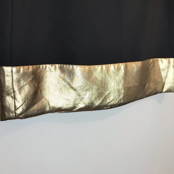 NEW Express Black Mini Skirt Gold Lamé Band 4 S - Picture 3 of 6